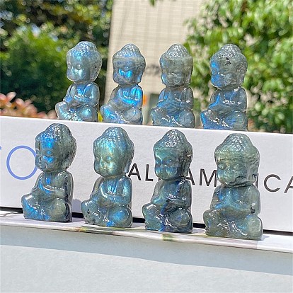 Резные фигурки исцеляющего Будды из натурального лабрадорита, Украшения из камня с энергией Рейки