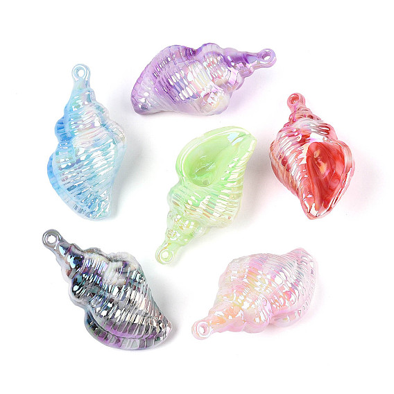 УФ-покрытие, непрозрачный акрил, форма ракушки, большие подвески, два тона, радужный