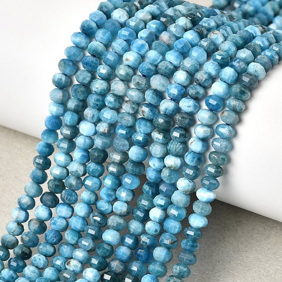 Природного апатита нитей бисера, фонарь, граненые