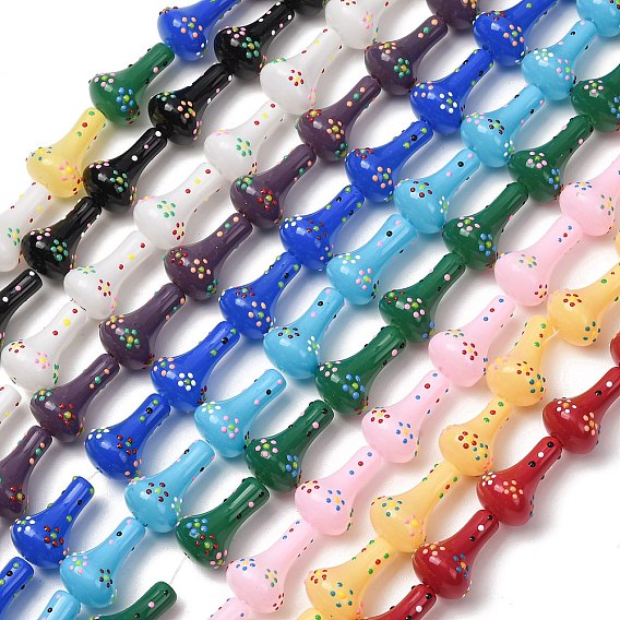 Glass Enamel Beads, Hand Drawn Beads, Vase