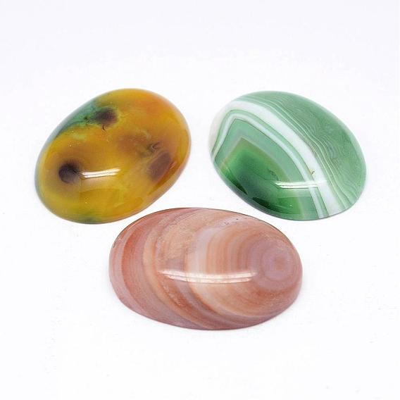 Natural Agate Cabochons, Dyed, Oval