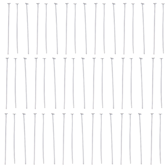 40шт. 925 булавки с плоской головкой из стерлингового серебра