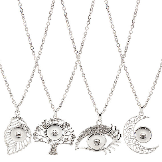 Набор для самостоятельного изготовления ожерелья с защелкой, включая большие подвески из сплава луны, глаз и дерева, 304 из нержавеющей стали Кабельные зажимы ожерелья