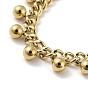 304 Stainless Steel Round Ball Charms Link Chain Bracelets