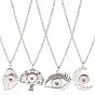 Набор для самостоятельного изготовления ожерелья с защелкой, включая большие подвески из сплава луны, глаз и дерева, 304 из нержавеющей стали Кабельные зажимы ожерелья