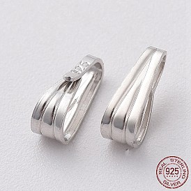 925 застежка из стерлингового серебра на подвесных дужках., 7.5x3.5x3.3 мм, отверстие : 2x6 мм