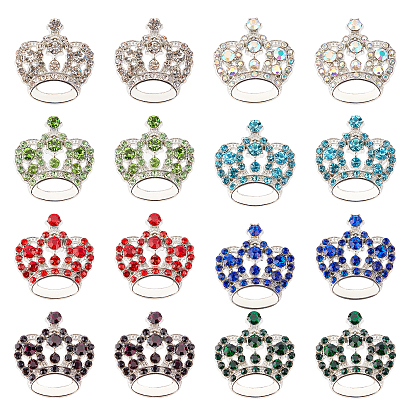 Rhinestone Pendants, with Alloy Findings, Crown