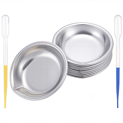 12 шт. 410 поддон из нержавеющей стали, 10шт. пластиковые пипетки для научных экспериментов, переносить градуированные пипетки