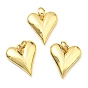 Brass Pendants, with Jump Ring, Long-Lasting Plated, Lead Free & Cadmium Free, Heart Charm
