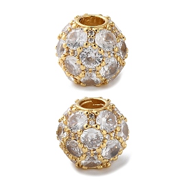 Латунные бусины, со стеклом, круглые