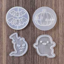 Halloween Theme DIY Pendant Silicone Molds, Resin Casting Molds, for UV Resin, Epoxy Resin Craft Making, White