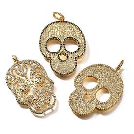 Латунные микро проложить кубического циркония подвески, без кадмия, без никеля и без свинца, череп, с целью перехода в кольце