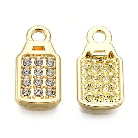 Rack Plating Alloy Charms, with Crystal Rhinestone, Cadmium Free & Nickel Free & Lead Free, Bottle