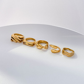 304 палец кольца из нержавеющей стали, золотые