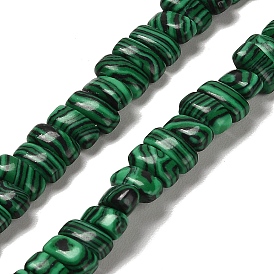 Synthetic Malachite Beads Strands, Rectangle