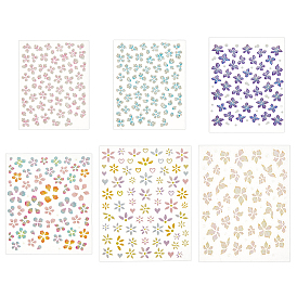 5 шт. 5 стили ПВХ наклейки для дизайна ногтей, самоклеящийся, для украшения ногтей, цветочным узором