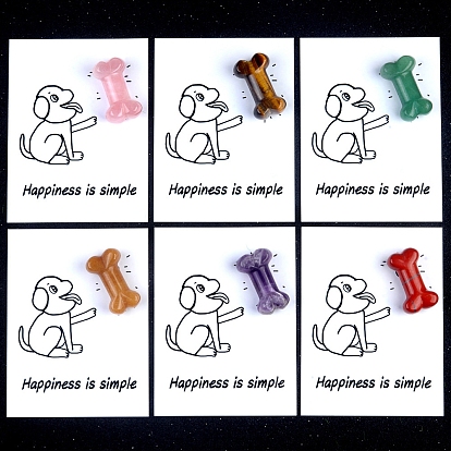 Резные фигурки из собачьей кости из натуральных и синтетических драгоценных камней, украшение, для домашнего украшения рабочего стола, Подарочная карта своими руками с вдохновением