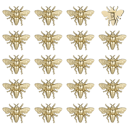 20 piezas de hebillas decorativas de abejas de aleación de zinc, para monedero, , decoración de artesanía de cuero