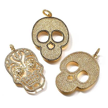 Латунные микро проложить кубического циркония подвески, без кадмия, без никеля и без свинца, череп, с целью перехода в кольце