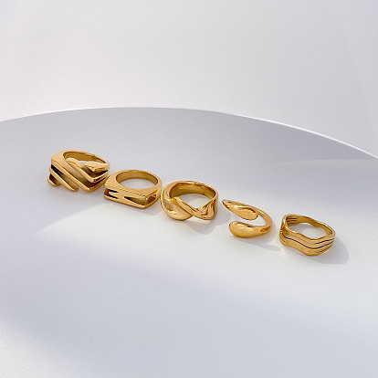 304 палец кольца из нержавеющей стали, золотые