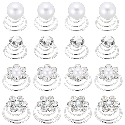 Спиральная заколка для волос плойка аксессуары для волос, с искусственным жемчугом и стразами