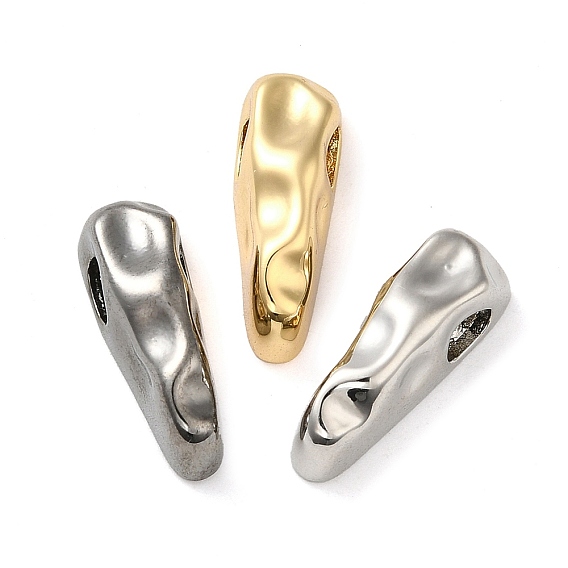 Латунная европейская бусина, бусины с большим отверстием, без кадмия, без никеля и без свинца, треугольные