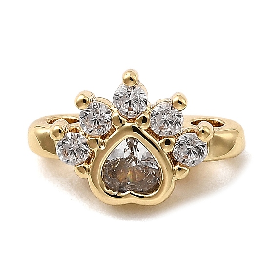 Латунь микро проложить кубические циркониевые прокладки, отпечаток лапы, 2-луночное, долговечный, стойки покрытие, без свинца и без кадмия