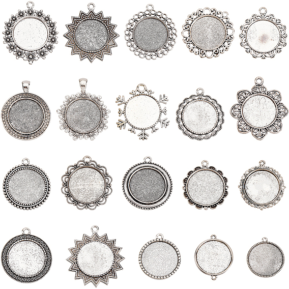 20 шт 20 стиль подвеска из сплава кабошон настройки, разнообразные, DIY фурнитура для ювелиных изделий