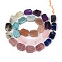 Натуральный лазурит, аметист, розовый кварц, амазонит, пренит, клубничный кварц и солнечный камень 7 нити чакровых бусин, с бисером, прямоугольные