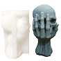 DIY Silicone Candle Molds, for Scented Candle Making, Halloween Hand Holding Skull