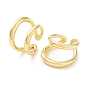 Brass Double Line Open Cuff Rings for Women