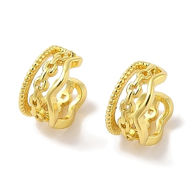 Brass Cuff Earrings for Women, Chain Shape