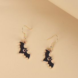 Cute and Quirky Bat Earrings for Halloween - Fun Alloy Creative Personality Ear Drops