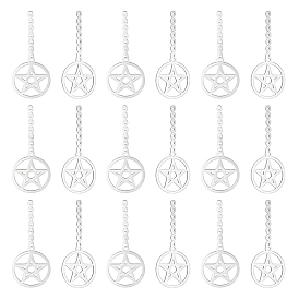 Unicraftale 201 Stainless Steel Pendants, Laser Cut, Ring with Star