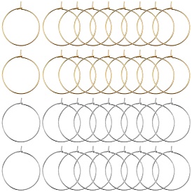 160 шт. 2 цвета 316 фурнитура для сережек-колец из хирургической нержавеющей стали, кольца для бокалов вина