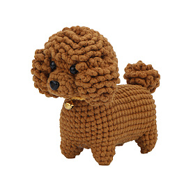 Kits de crochet de perro de peluche diy para principiantes, Juego de iniciación para tejer muñecas 3d con instrucciones.