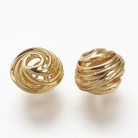 Латунные бусины, долговечный, полый, круглые