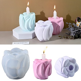 DIY Flower Candle Holder Silicone Molds, for Aromatherapy Candlestick Making, Resin Casting Molds, For UV Resin, Epoxy Resin Jewelry Making