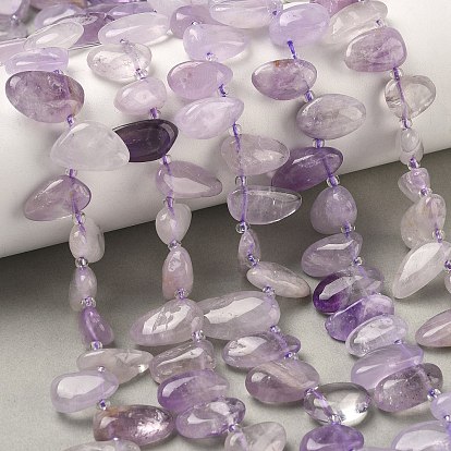 Природный аметист нитей бисера, слеза, Топ пробуренной, с бисером