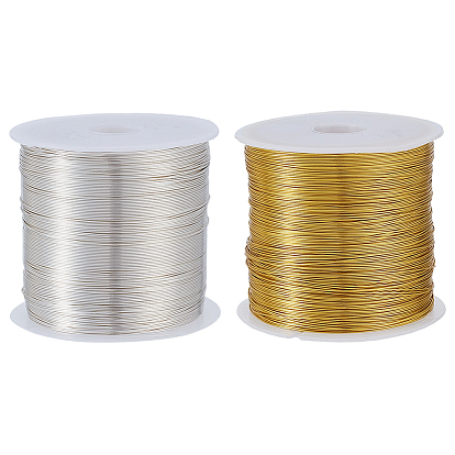 2 рулоны 2 цвета медной проволоки, круглые, для изготовления ювелирных изделий, долговечный