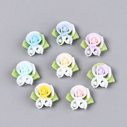 Кабошоны из непрозрачной смолы в виде цветка