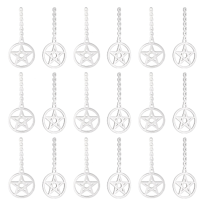 Pendentifs en acier inoxydable, Coupe au laser, sonne avec l'étoile