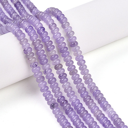 Окрашенные природные белый нефрит бисер пряди, рондель