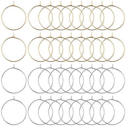160 шт. 2 цвета 316 фурнитура для сережек-колец из хирургической нержавеющей стали, кольца для бокалов вина