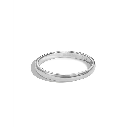 925 Sterling Silver Stackable Rings, Plain Band Rings, with S925 Stamp