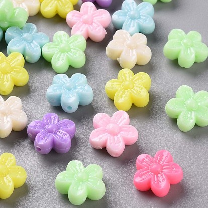 Opaque Acrylic Beads, Flower