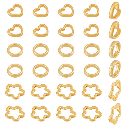 30шт 3 стиль стойка покрытие сплав бортовая рама, долговечный, без свинца и без кадмия, круглый и сердце и цветок