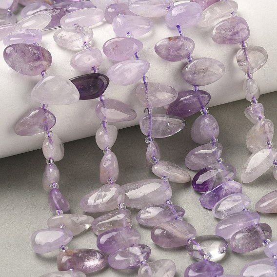 Природный аметист нитей бисера, слеза, Топ пробуренной, с бисером