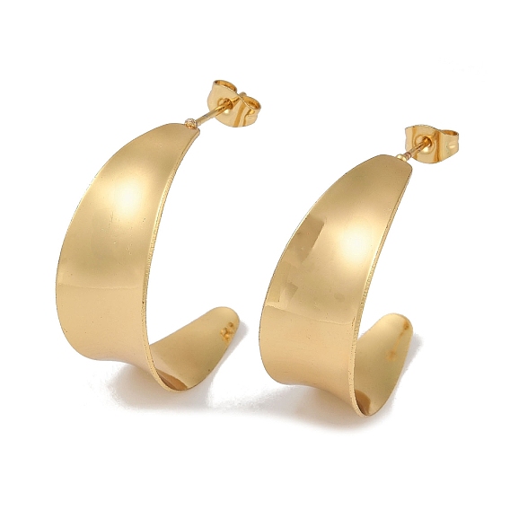 Вакуумное покрытие pvd 201 серьги-гвоздики из нержавеющей стали в форме буквы С, с 304 штифта из нержавеющей стали