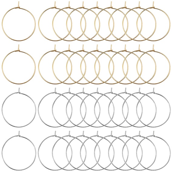 160 шт. 2 цвета 316 фурнитура для сережек-колец из хирургической нержавеющей стали, кольца для бокалов вина